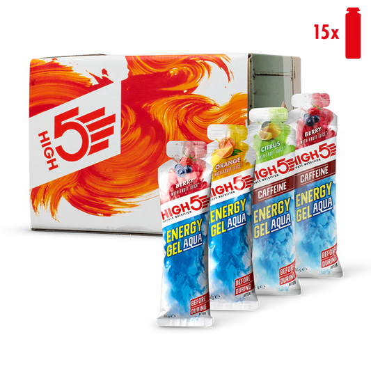 Opakowanie High5 ENERGY GEL Aqua (15x 66g) Mix smaków
