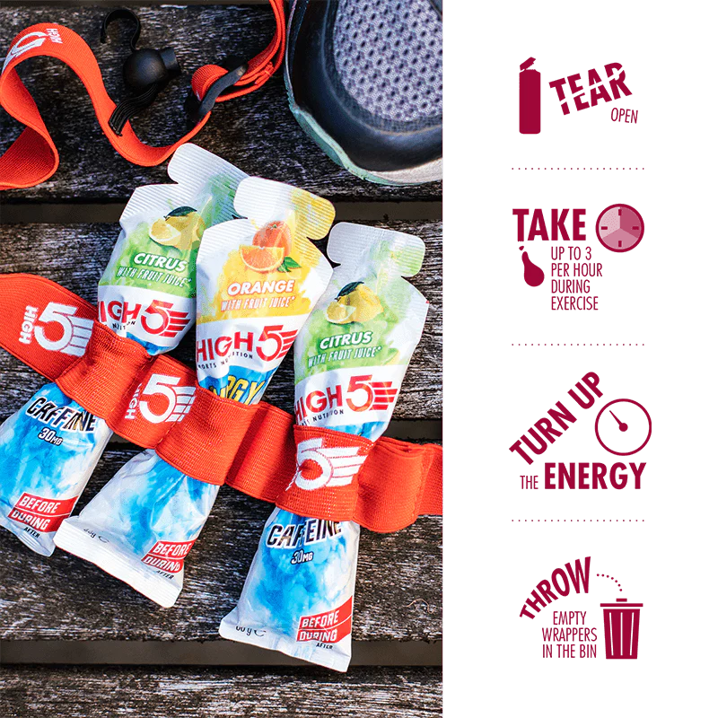Opakowanie High5 ENERGY GEL Aqua (15x 66g) Mix smaków