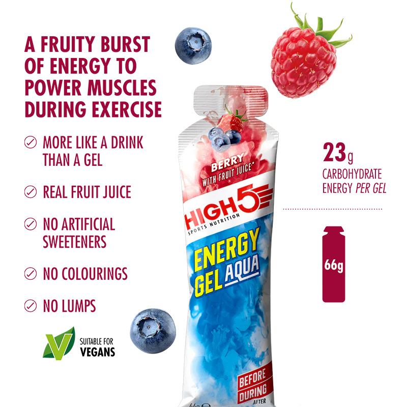 Opakowanie High5 ENERGY GEL Aqua (15x 66g) Mix smaków