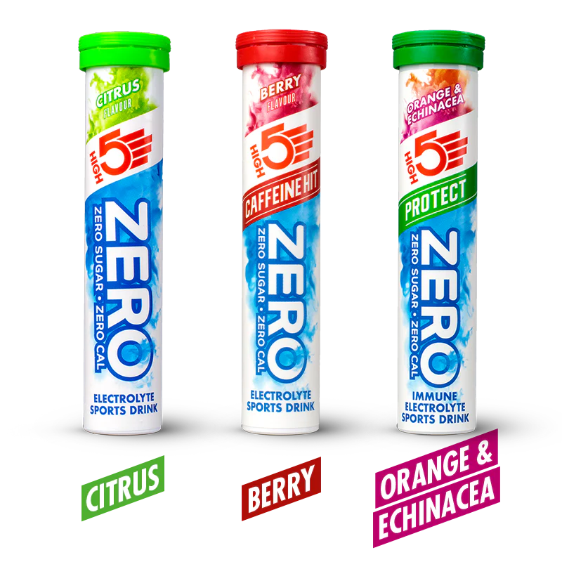 3x20 opakowań pastylek High5 ZERO VARIETY PACK Red Fruits Caffeine/Lemon/Orange