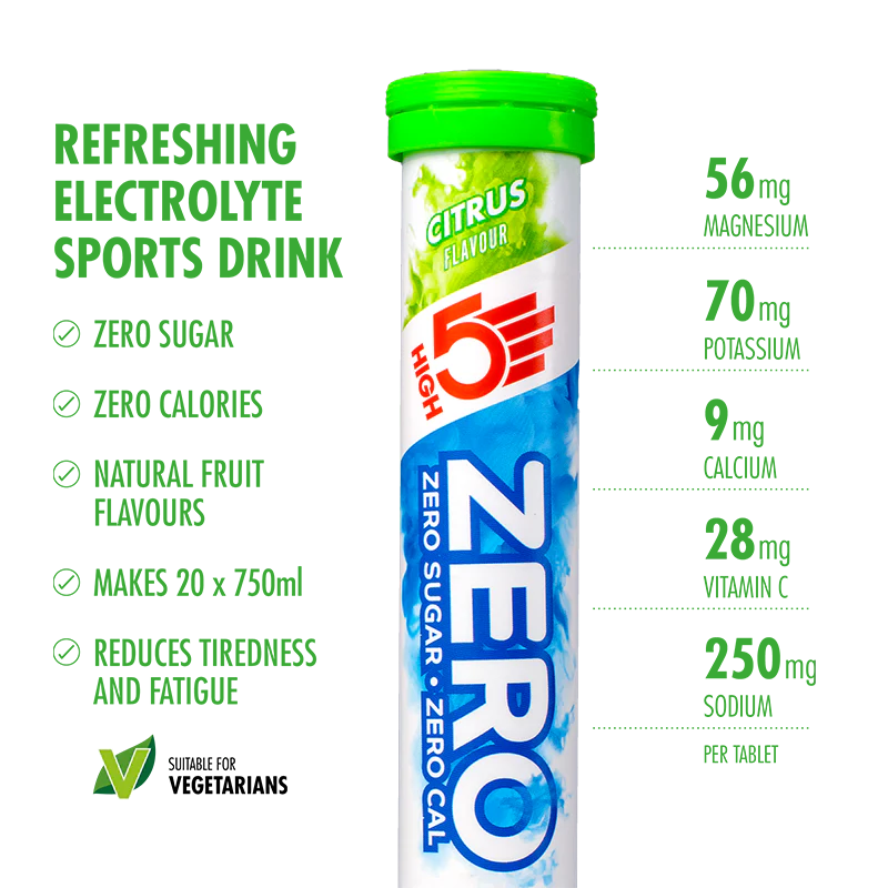3x20 opakowań pastylek High5 ZERO VARIETY PACK Red Fruits Caffeine/Lemon/Orange