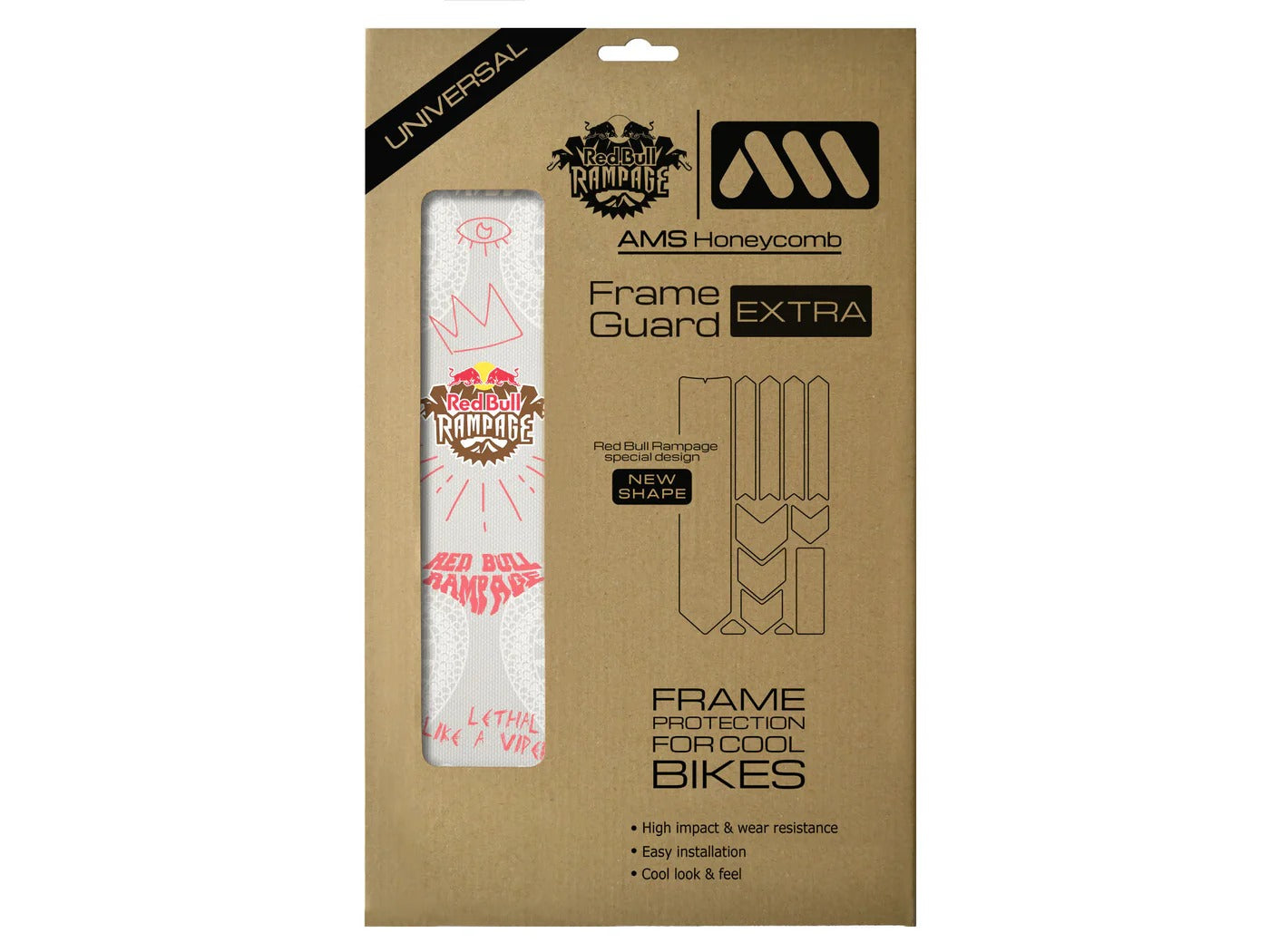 Adhesive Frame Protector ALL MOUNTAIN STYLE EXTRA Red Bull Rampage Freeride White
