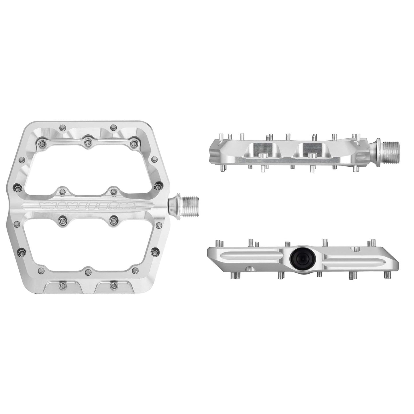 WOLF TOOTH WAVEFORM Large Flat Pedals, Silver