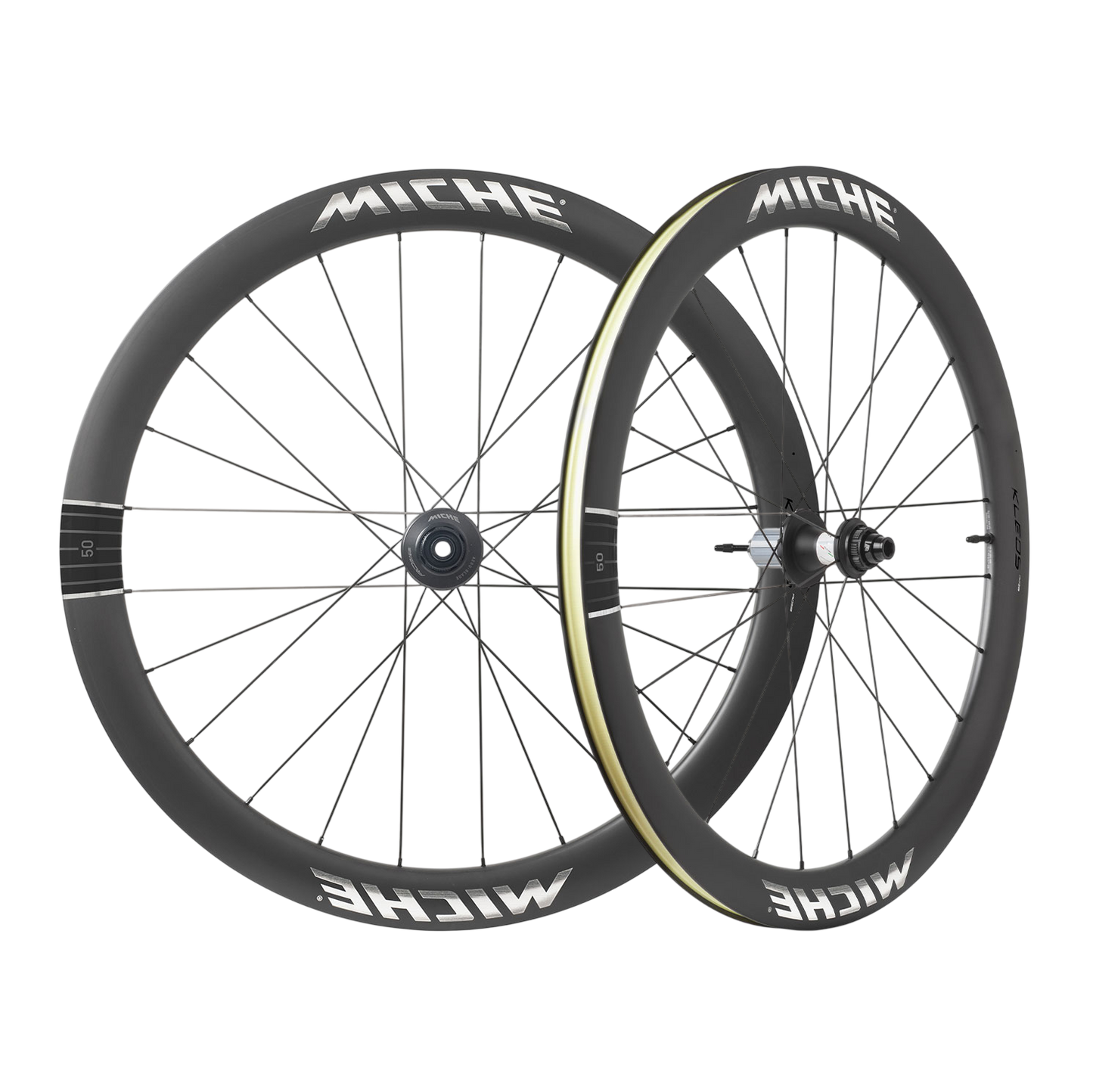 Pair of MICHE KLEOS RD DX50 Tubeless Ready (Center Lock) Team Edition wheels