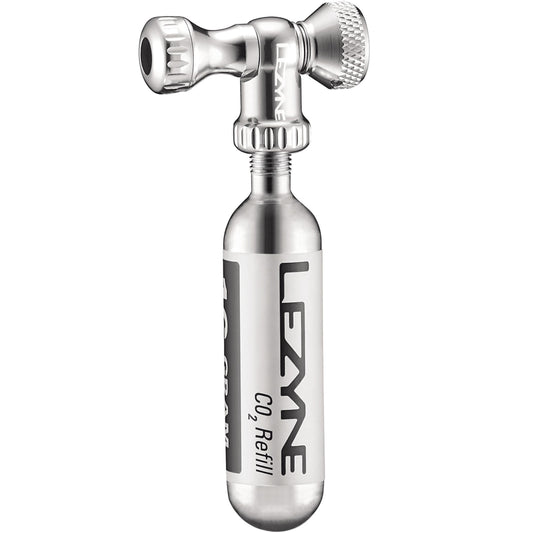 LEZYNE CONTROL DRIVE CO2 Inflator + 16 g Threaded CO2 Cartridge (x1) Silver