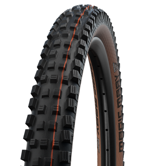 SCHWALBE MAGIC MARY 27.5x2.40 ADDIX SOFT SUPERGRAVITY opona bezdętkowa miękka czarna/brązowa