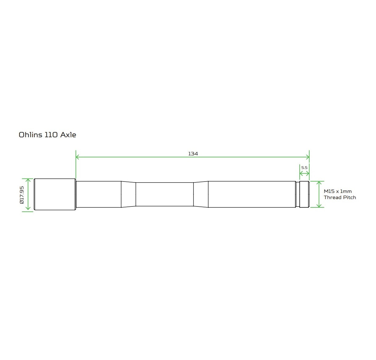 Oś przedniego koła HOPE do widelców OHLINS RXF34/RXF36/RXF38 srebrna