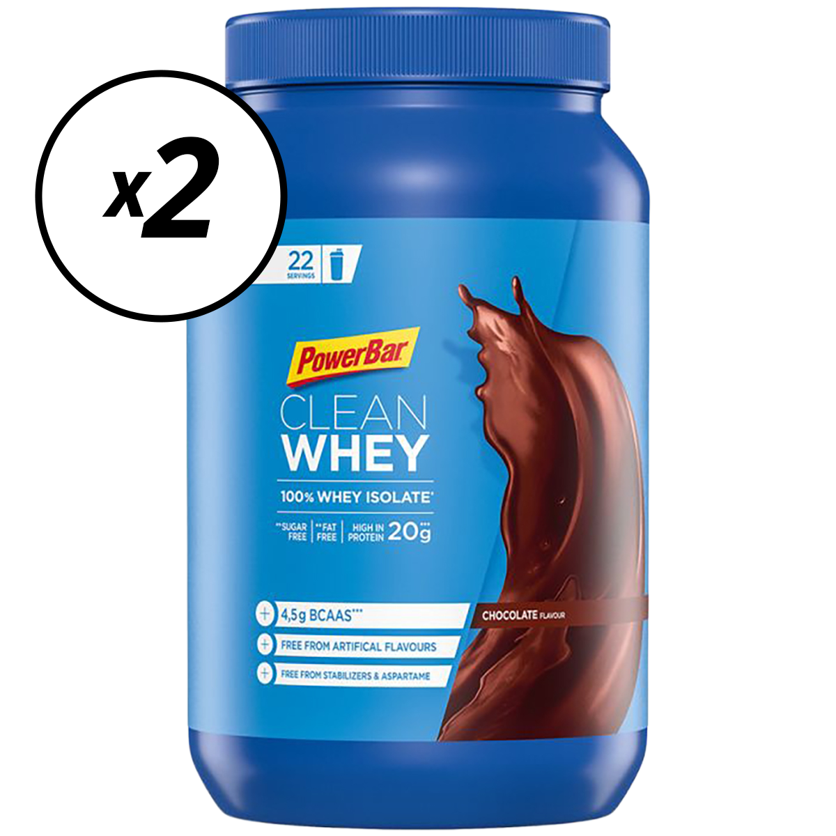 Zestaw 2 napojów białkowych POWERBAR CLEAN WHEY 100% Isolate Protein Drinks (570g) Czekolada Krótki termin przydatności do spożycia