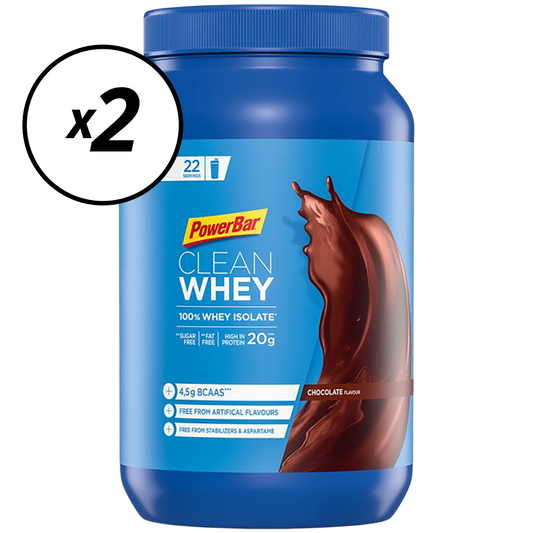 Zestaw 2 napojów białkowych POWERBAR CLEAN WHEY 100% Isolate Protein Drinks (570g) Czekolada Krótki termin przydatności do spożycia