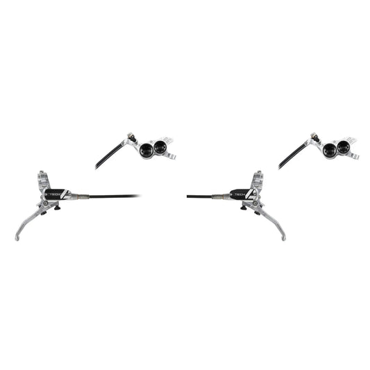 Pair of HOPE TECH 4 V4 Aviation Brake Hoses Silver/Black