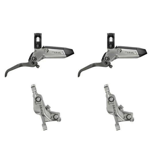 Pair of SRAM LEVEL ULTIMATE STEALTH 4-piston Silver brakes