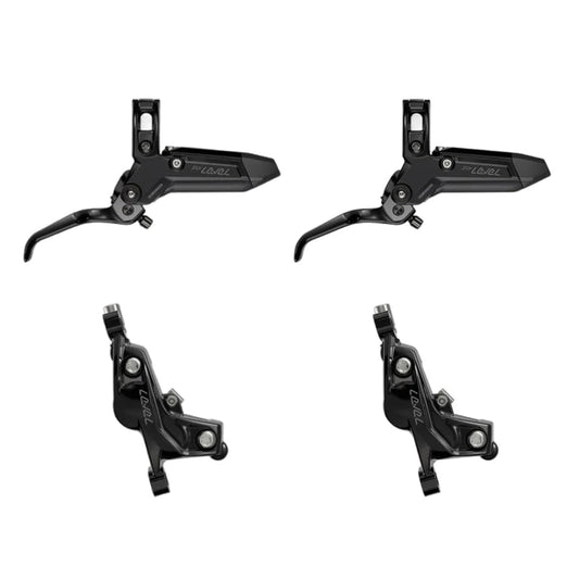 Pair of SRAM LEVEL SILVER STEALTH 4-piston brakes Black