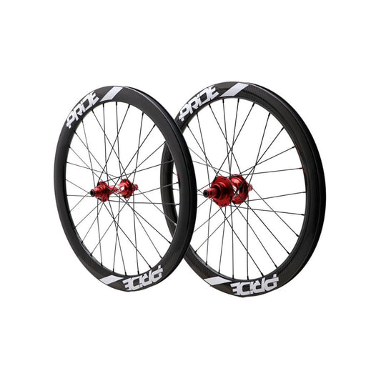 Para Kół PRIDE 20" (451mm) Węglowe Gravity Gloss Disc Pride Control V1 Osie 10/10mm Czerwone
