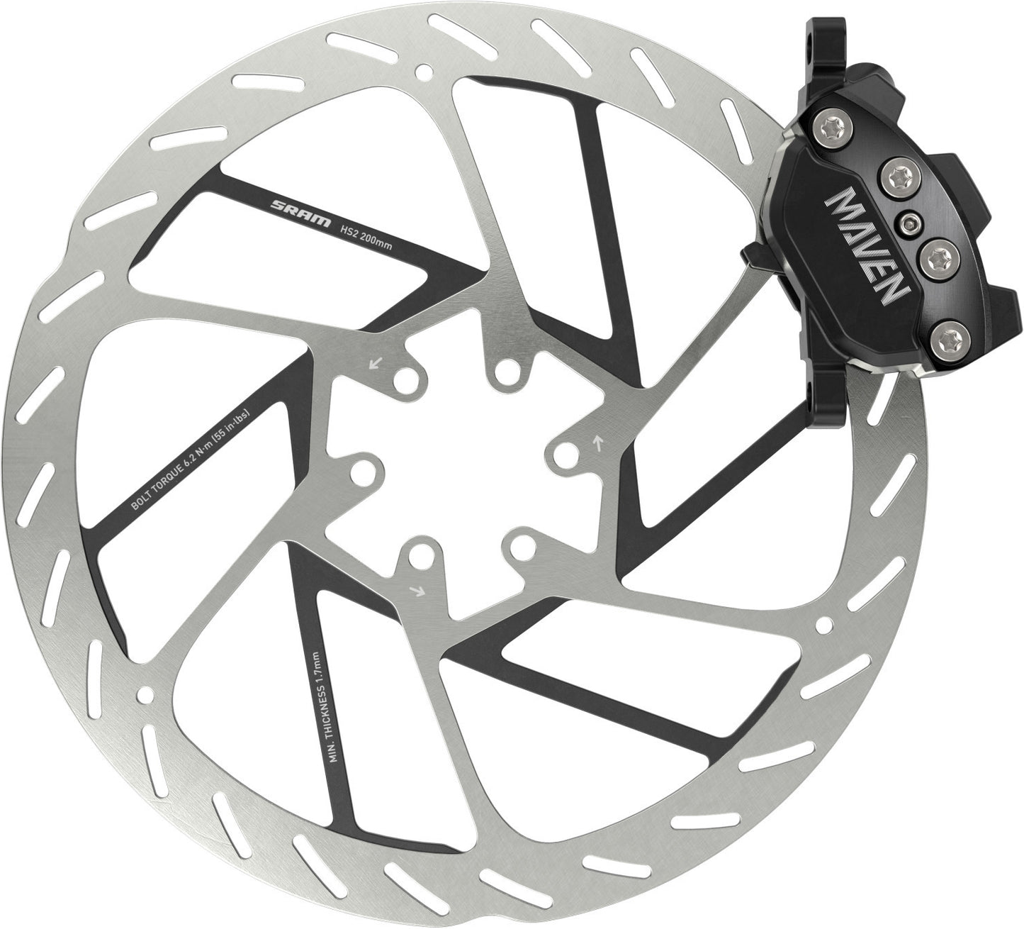 Hamulec tylny SRAM MAVEN SILVER Discless 2000 mm czarny