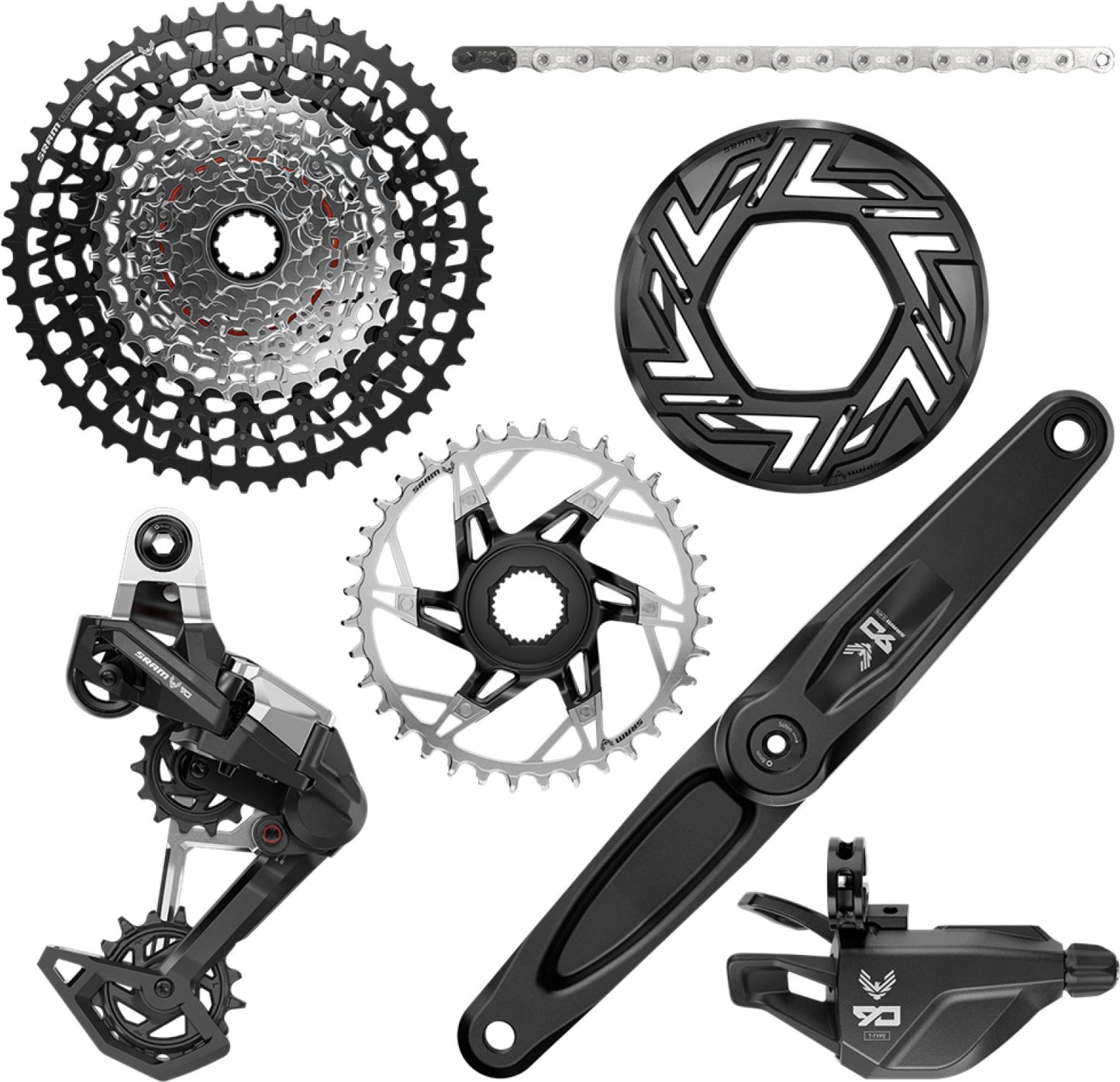 Groupesets VAE SRAM EAGLE 90 T-TYPE 12 Speed 36 Dents pour Moteur BOSCH