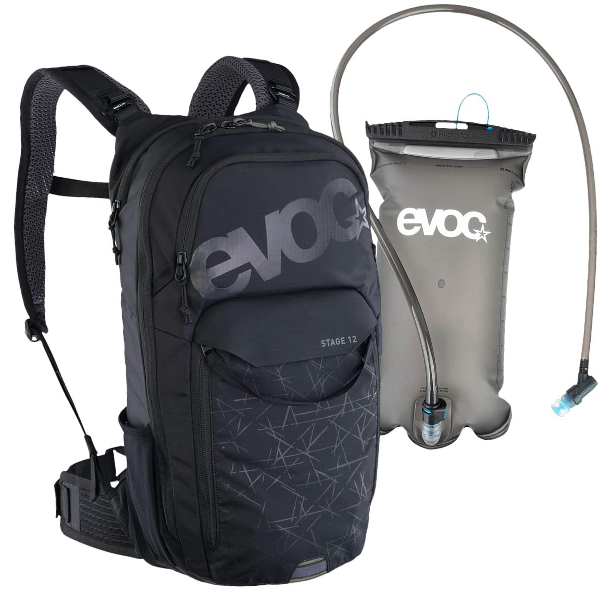 Plecak EVOC STAGE 12 BLACK + worek na wodę EVOC 2L