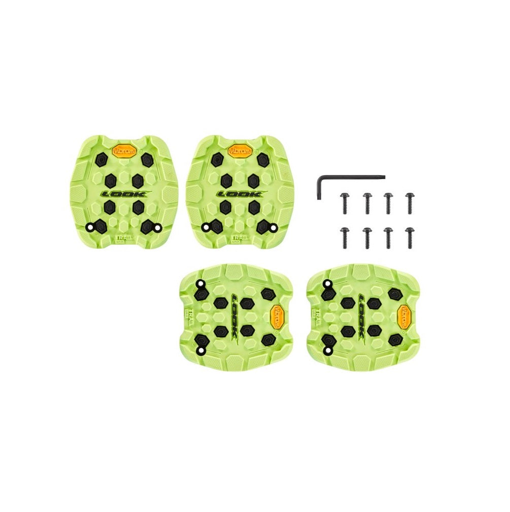 Płaskie wkładki do pedałów Look Trail Grip Lime (x4)